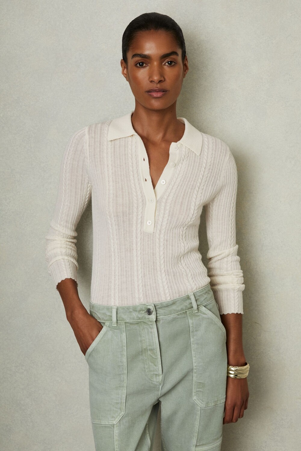 Джемпер с воротником поло из шерсти нефрита Reiss, бежевый
Джемпер с воротником поло из шерсти нефрита Reiss, бежевый