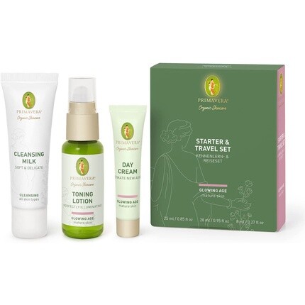 PRIMAVERA Glowing Age Starter and Travel Set Натуральная косметика для зрелой, требовательной кожи - Очищающий тоник для ухода - Веганская подарочная коробка
PRIMAVERA Glowing Age Starter and Travel Set Натуральная косметика для зрелой, требовательной кожи - Очищающий тоник для ухода - Веганская подарочная коробка