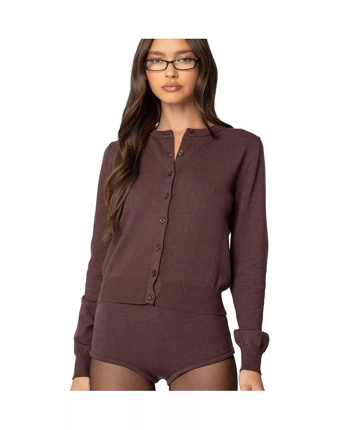 Женский вязаный кардиган Ashlin на пуговицах Edikted, коричневый
Женский вязаный кардиган Ashlin на пуговицах Edikted, коричневый