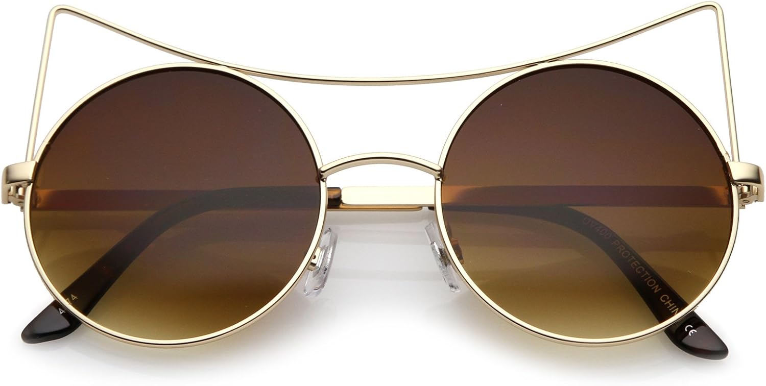 Женские солнцезащитные очки zeroUV Oversize с металлическими линзами, градиентным покрытием, круглыми плоскими линзами, оправой «кошачий глаз», диаметр линз 54 мм, Gold / Amber
Женские солнцезащитные очки zeroUV Oversize с металлическими линзами, градиентным покрытием, круглыми плоскими линзами, оправой «кошачий глаз», диаметр линз 54 мм, Gold / Amber
