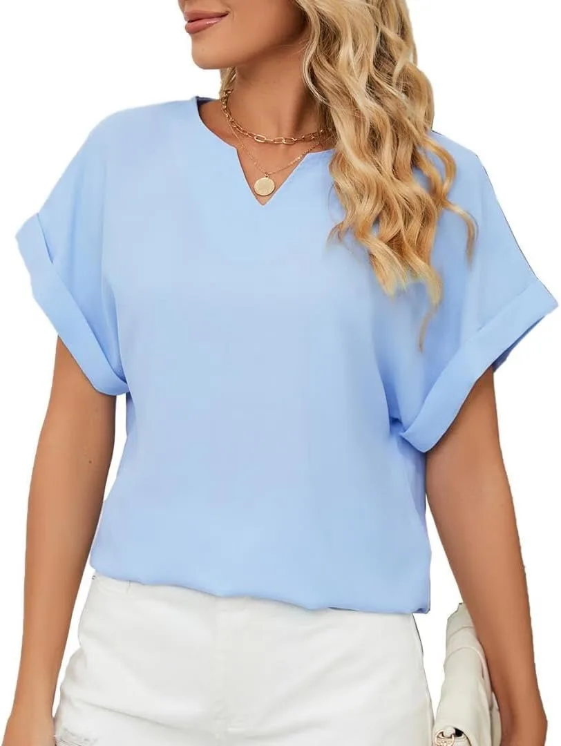 Женская повседневная блузка с V-образным вырезом и рукавами-капельками
Женская повседневная блузка с V-образным вырезом и рукавами-капельками