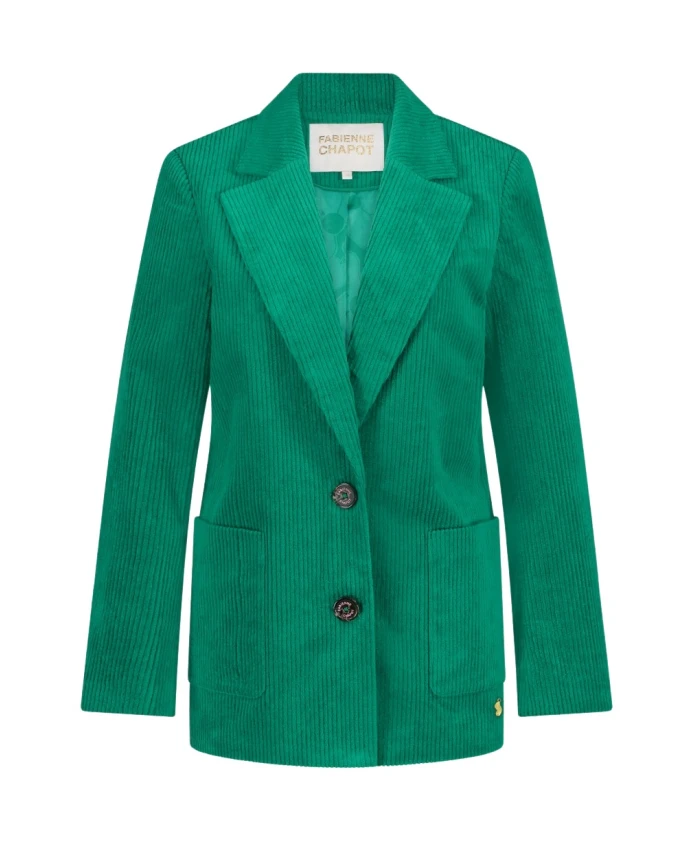 Вельветовый пиджак с воротником стойкой Fabienne Chapot, зеленый
Вельветовый пиджак с воротником стойкой Fabienne Chapot, зеленый