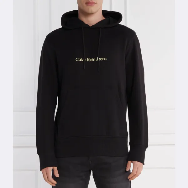 Толстовка комфортного кроя с квадратным логотипом Calvin Klein, черный