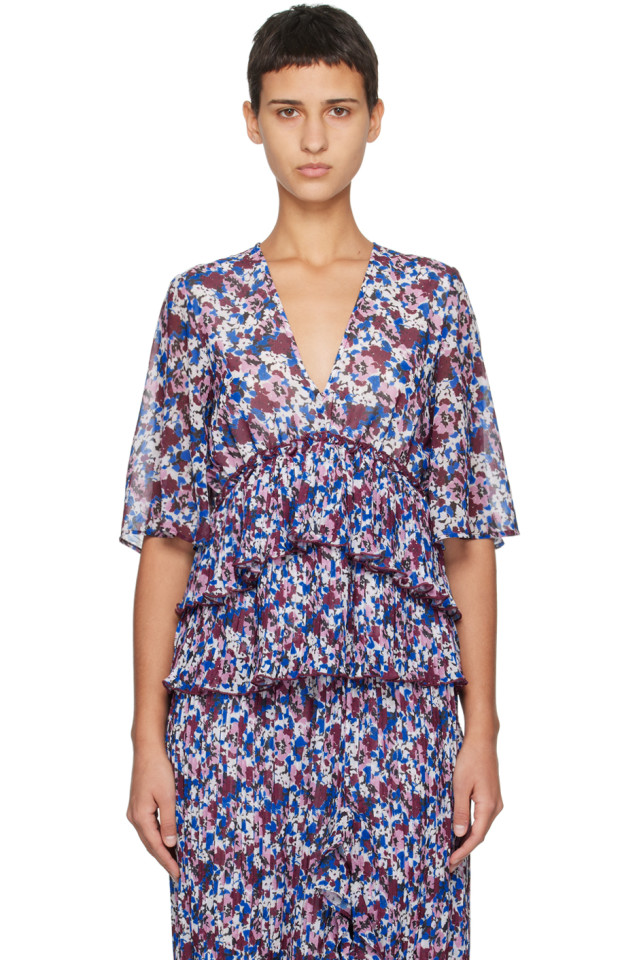 Женская блуза с плиссировкой Ganni, мультиколор
Женская блуза с плиссировкой Ganni, мультиколор