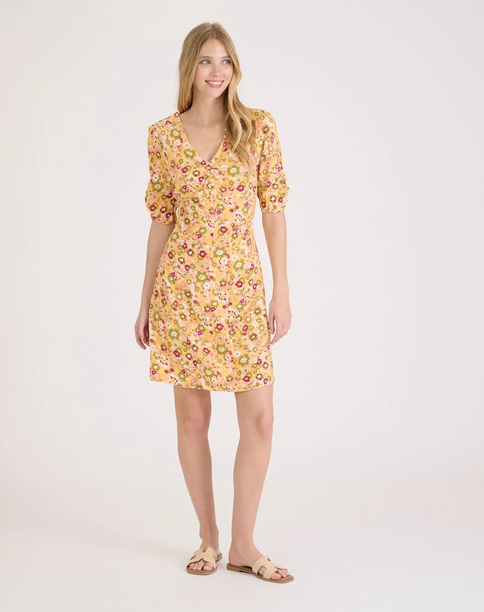 Короткое платье с принтом Либерти Naf Naf, желтый
Короткое платье с принтом Либерти Naf Naf, желтый