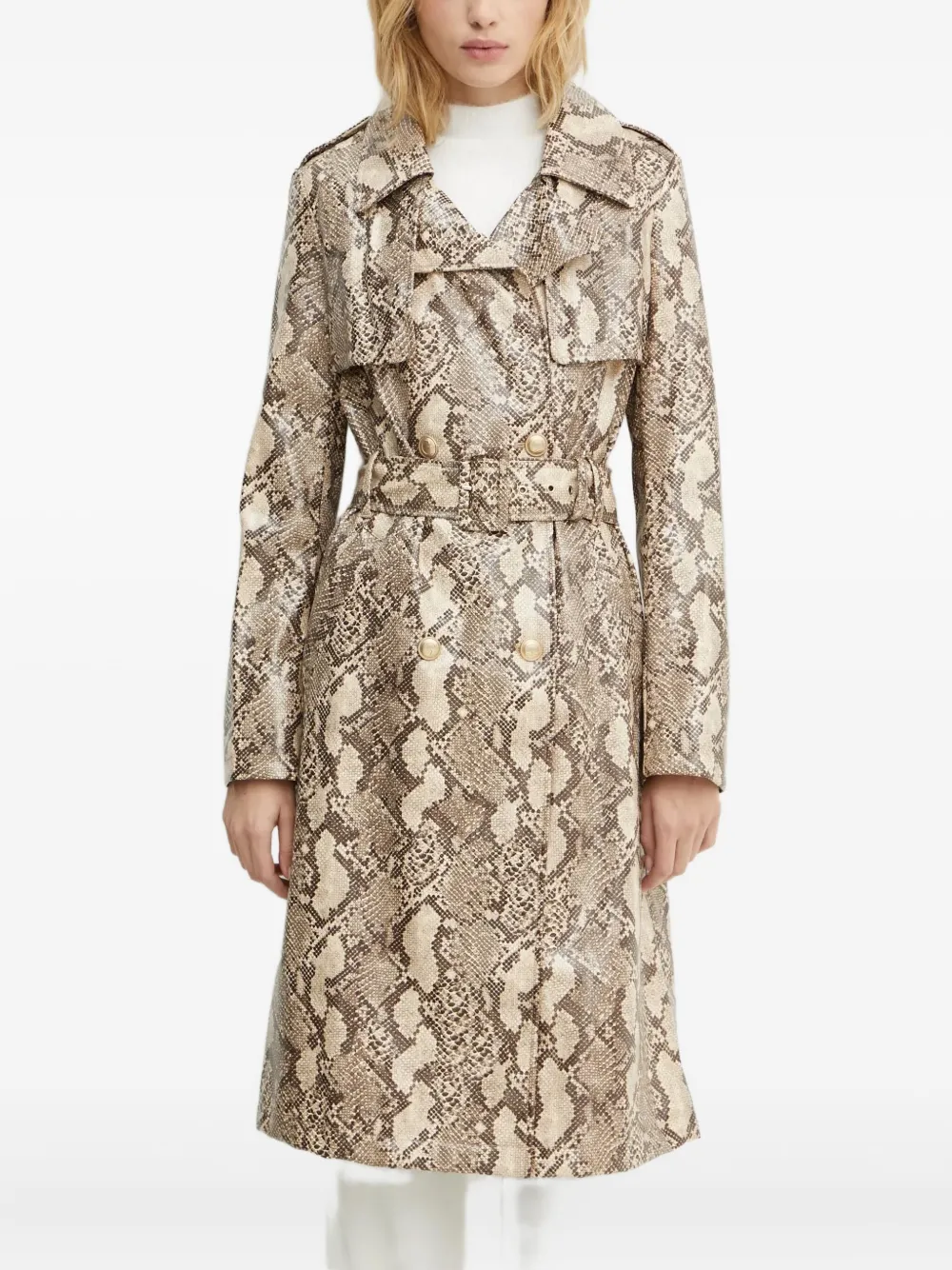 Тренч с поясом и змеиным принтом GUESS USA, нейтральный
Тренч с поясом и змеиным принтом GUESS USA, нейтральный