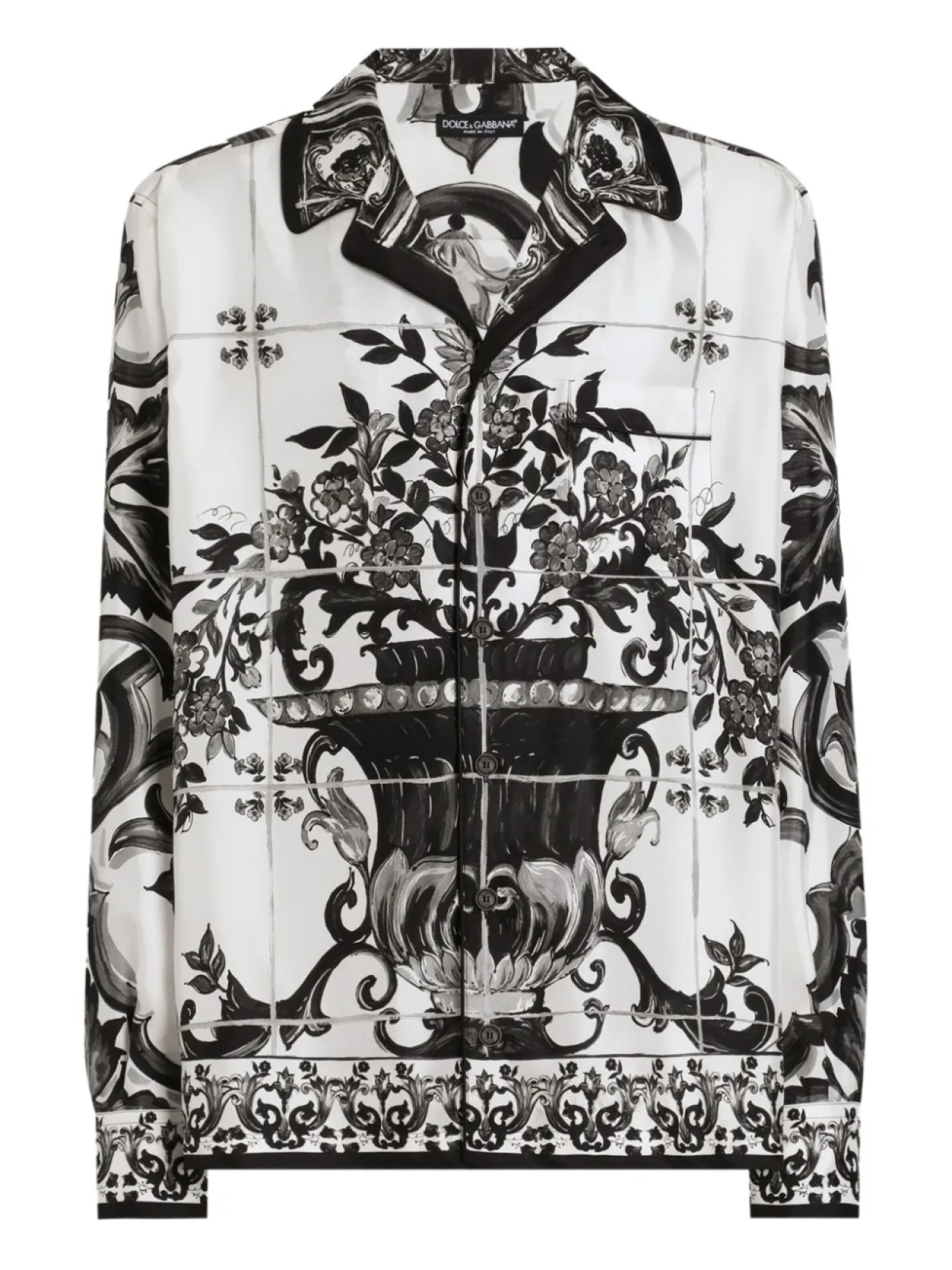 Dolce & Gabbana шелковая рубашка с принтом Majolica, белый
Dolce & Gabbana шелковая рубашка с принтом Majolica, белый