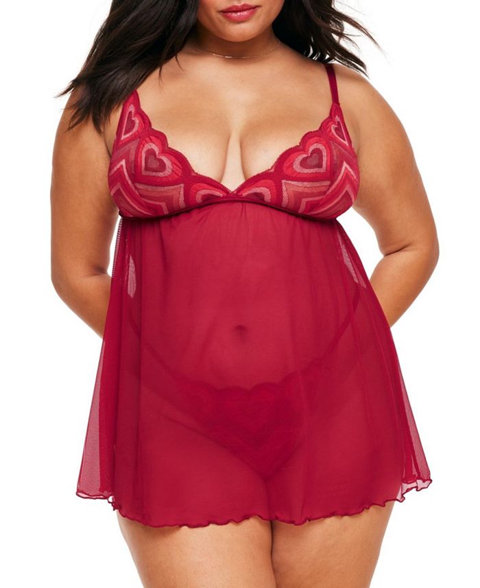 Женское нижнее белье Amorata Plus-Size Babydoll Adore Me, красный 
Женское нижнее белье Amorata Plus-Size Babydoll Adore Me, красный
