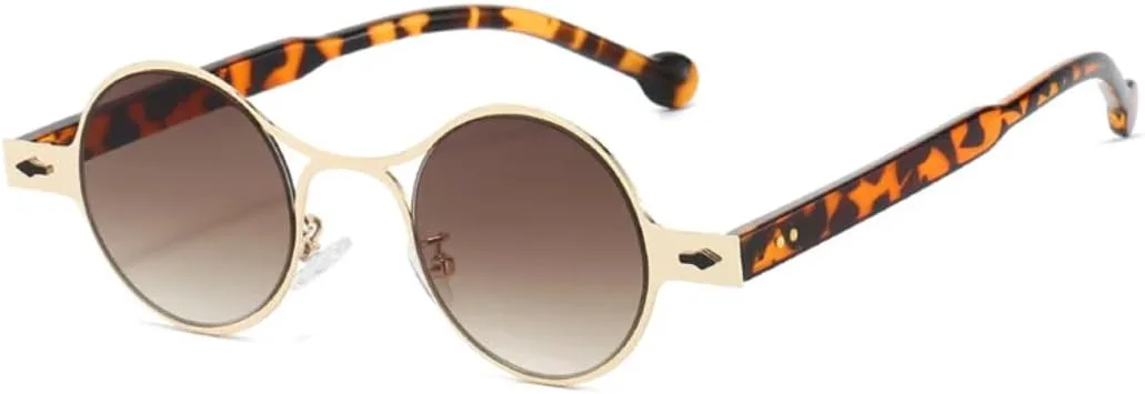 Ретро круглые металлические панк-солнцезащитные очки для мужчин с заклепками, защита от УФ-излучения UV400, модный градиент для женщин HHZZYVY, Leopard Tea Gradient
Ретро круглые металлические панк-солнцезащитные очки для мужчин с заклепками, защита от УФ-излучения UV400, модный градиент для женщин HHZZYVY, Leopard Tea Gradient