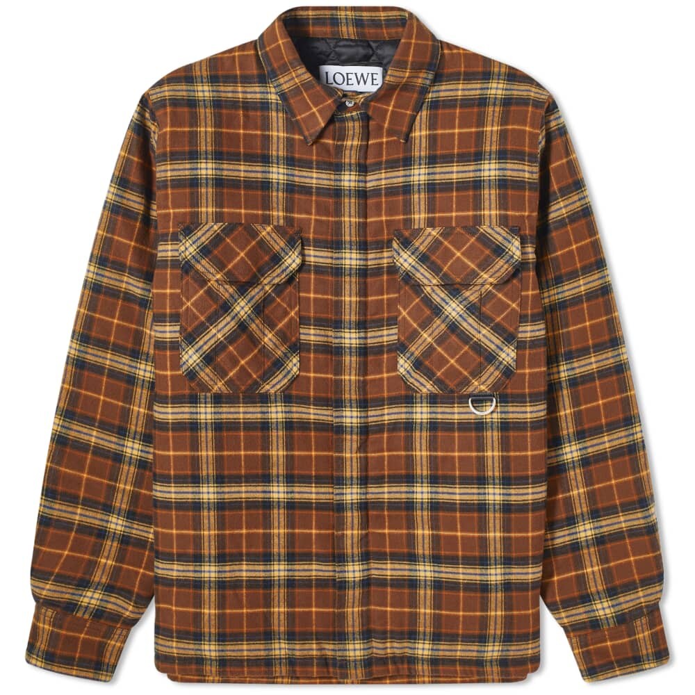 Loewe утепленная рубашка в клетку, коричневый
Loewe утепленная рубашка в клетку, коричневый