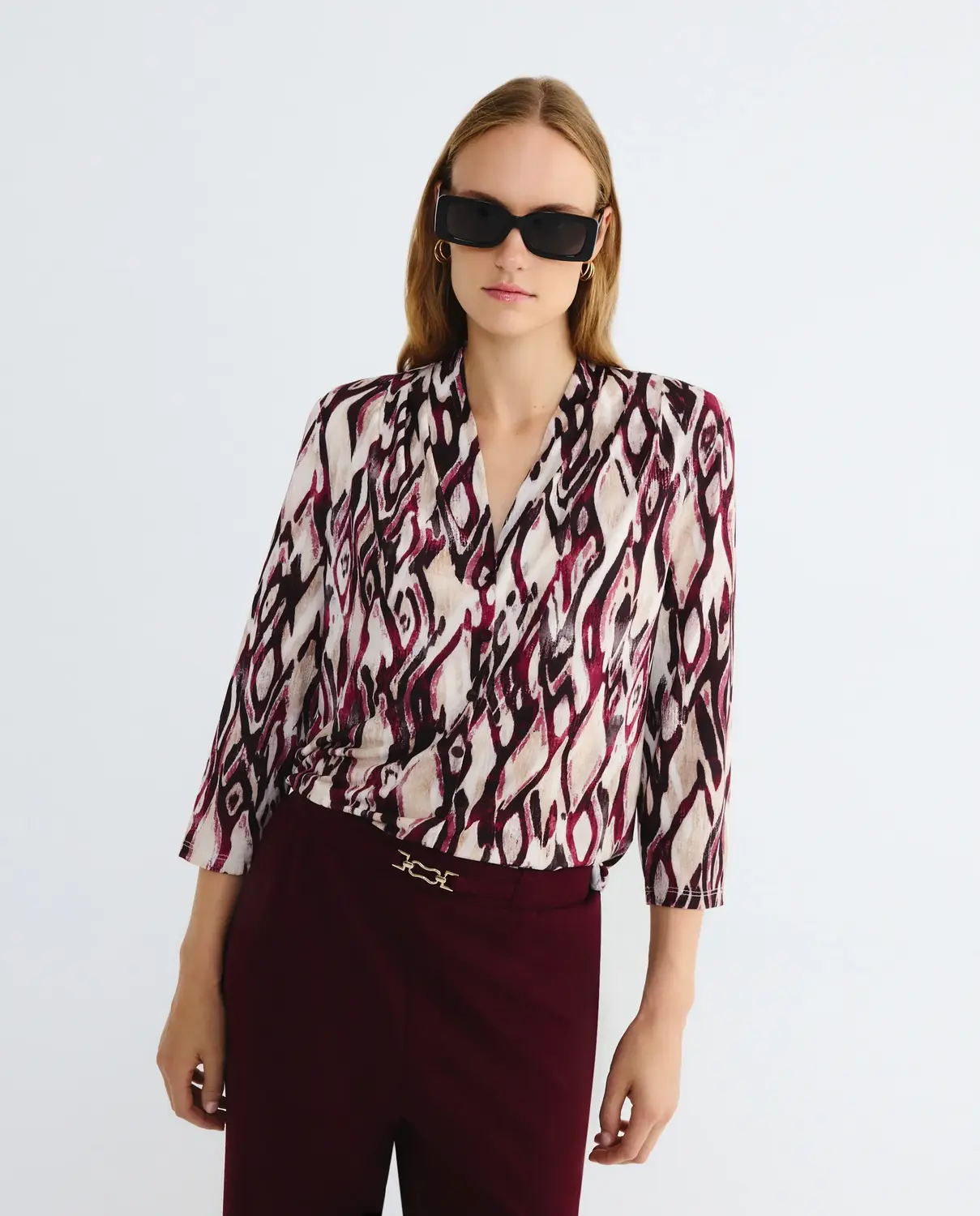 Женская блузка с принтом, рукав три четверти Zermatt, баклажановый
Женская блузка с принтом, рукав три четверти Zermatt, баклажановый