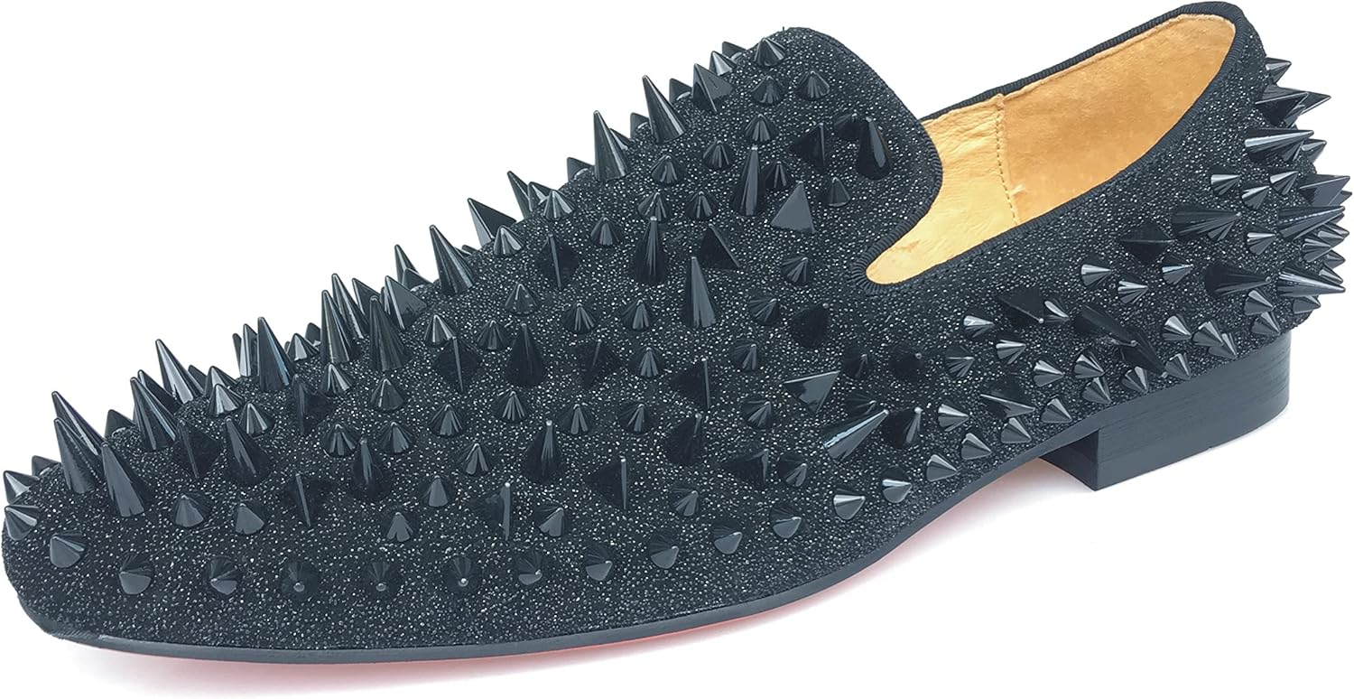 Мужские кожаные лоферы Justar с шипами, с отделкой заклепками, элегантные туфли без шнуровки, плоские, с длинными заклепками, для вечеринок, черный
Мужские кожаные лоферы Justar с шипами, с отделкой заклепками, элегантные туфли без шнуровки, плоские, с длинными заклепками, для вечеринок, черный