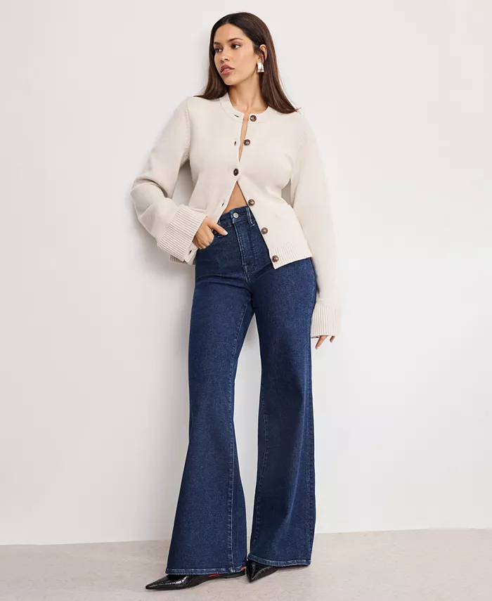 Женский вязаный кардиган с пуговицами спереди Good American, слоновая кость/кремовый
Женский вязаный кардиган с пуговицами спереди Good American, слоновая кость/кремовый