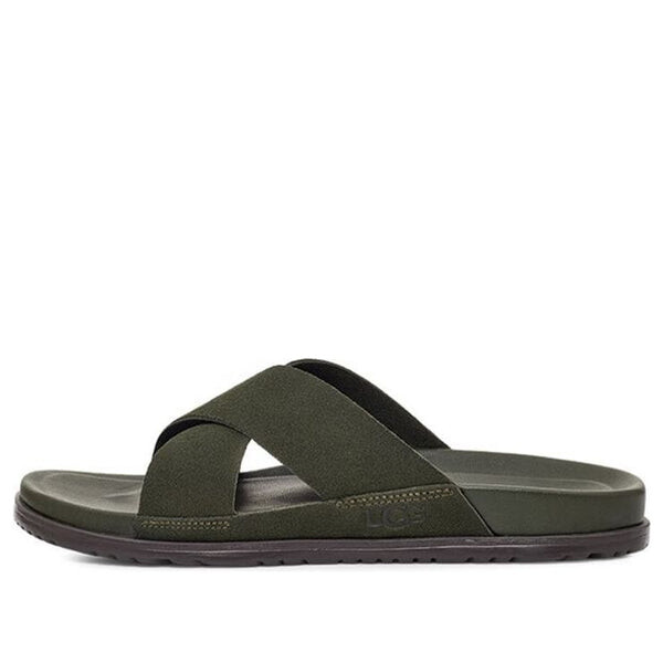 Тапочки crossover strap slides 'forest green' Ugg, зеленый 
Тапочки crossover strap slides 'forest green' Ugg, зеленый