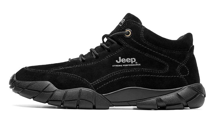 Jeep Мужские черные высокие кроссовки для активного отдыха, цвет Black 
Jeep Мужские черные высокие кроссовки для активного отдыха, цвет Black
