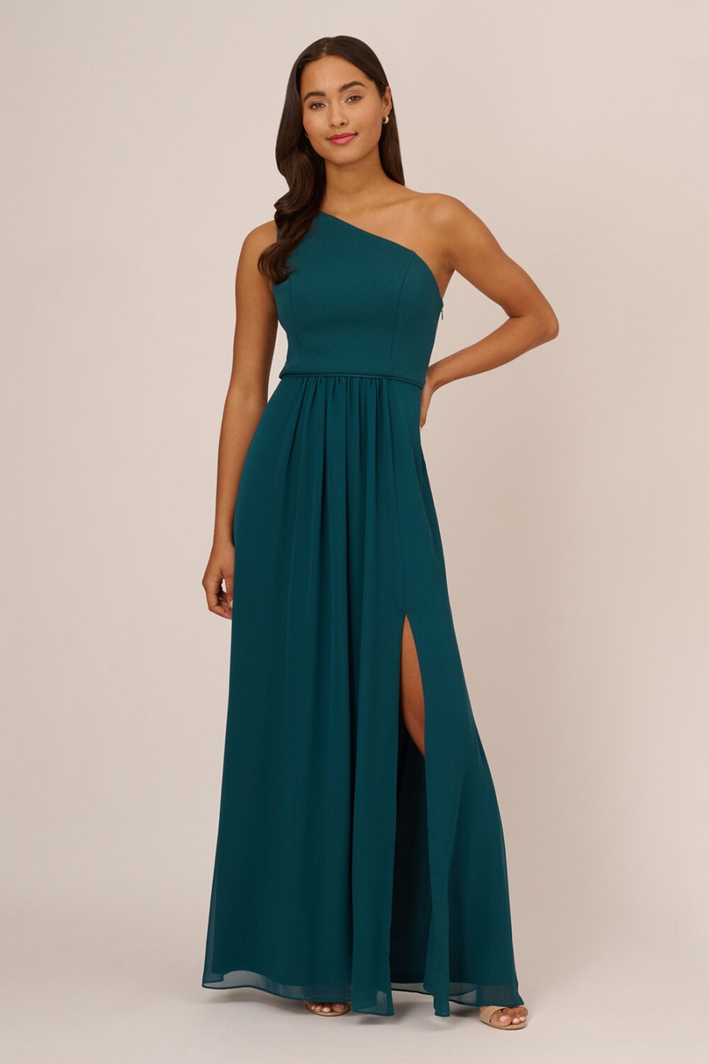 Зеленое шифоновое платье на одно плечо Adrianna Papell, зеленый
Зеленое шифоновое платье на одно плечо Adrianna Papell, зеленый