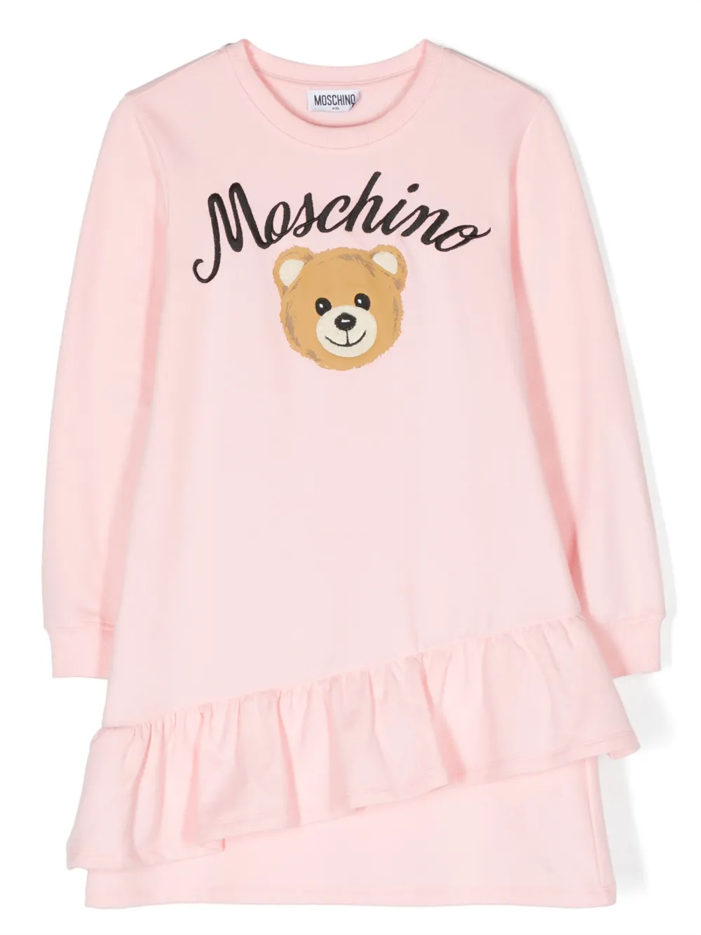 Платье с оборками и вышитым логотипом Moschino Kids, розовый
Платье с оборками и вышитым логотипом Moschino Kids, розовый