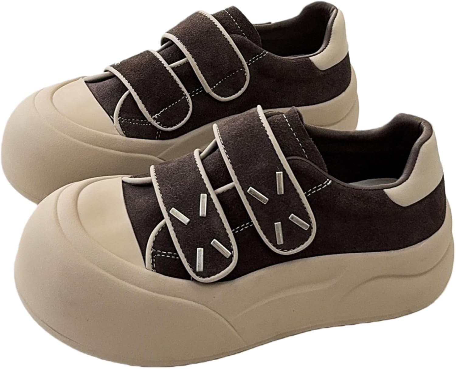 Кроссовки из натуральной кожи для женщин и мужчин с массивной подошвой, круглым носком, застежкой-липучкой, дышащие, прочные, для скейтборда, повседневные, для школы, на улицу и для прогулок Zqw, Coffee
Кроссовки из натуральной кожи для женщин и мужчин с массивной подошвой, круглым носком, застежкой-липучкой, дышащие, прочные, для скейтборда, повседневные, для школы, на улицу и для прогулок Zqw, Coffee