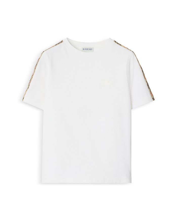 Футболка с клетчатой отделкой Cedar для девочек — малышки, подростки Burberry, белый 
Футболка с клетчатой отделкой Cedar для девочек — малышки, подростки Burberry, белый