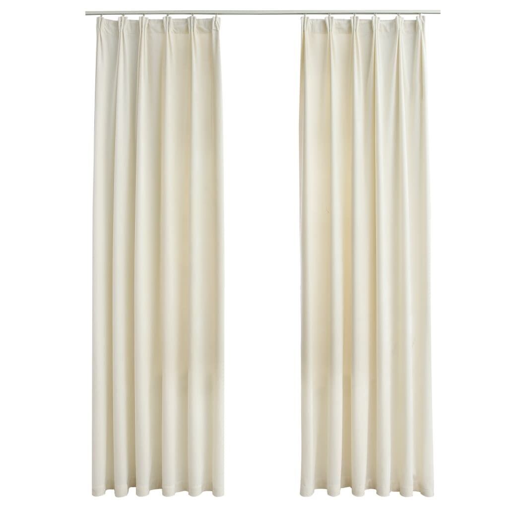 VidaXL Плотные шторы с крючками 2 шт. Бархатные кремовые 140x225см, бежевый
VidaXL Плотные шторы с крючками 2 шт. Бархатные кремовые 140x225см, бежевый