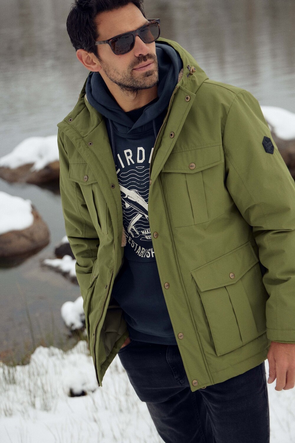 Полевая куртка из переработанного материала Teignmouth с водонепроницаемой подкладкой из борга Weird Fish, зеленый
Полевая куртка из переработанного материала Teignmouth с водонепроницаемой подкладкой из борга Weird Fish, зеленый