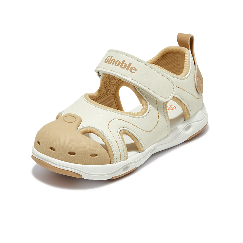 Детские сандалии с дышащим резиновым носком GINOBLE, слоновая кость/белый/коричневый 
Детские сандалии с дышащим резиновым носком GINOBLE, слоновая кость/белый/коричневый