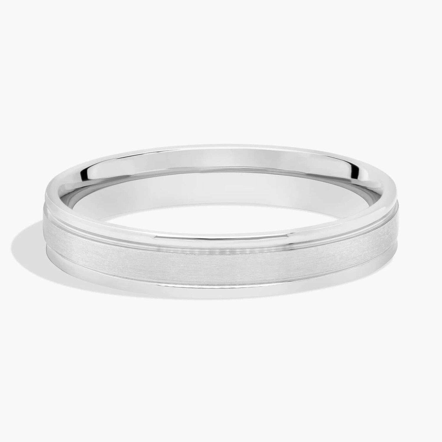 Обручальное кольцо с матовой инкрустацией из платины (4 мм) Blue Nile