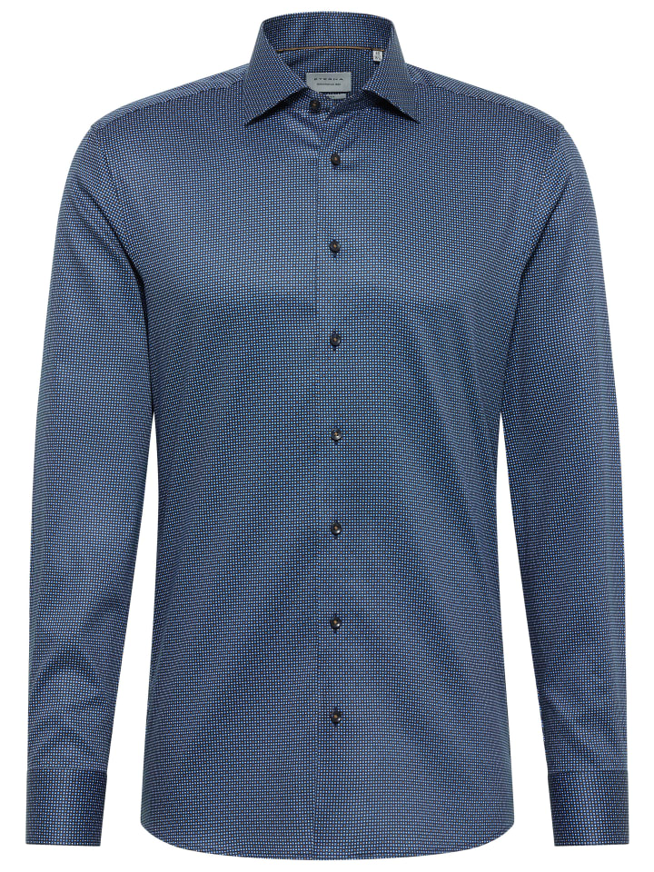 Рубашка облегающего кроя дымчато-синего цвета Eterna
Рубашка облегающего кроя дымчато-синего цвета Eterna