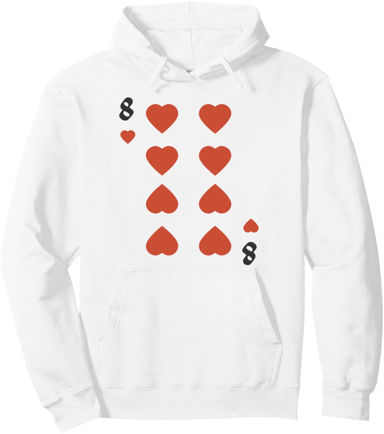 Худи с изображением колоды карт «Восьмерка червей» для группового костюма на Хэллоуин Hearts Deck Of Cards Apparel, белый
Худи с изображением колоды карт «Восьмерка червей» для группового костюма на Хэллоуин Hearts Deck Of Cards Apparel, белый