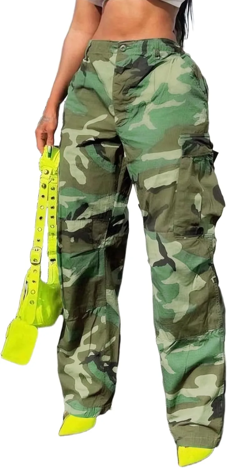 Женские камуфляжные штаны Y2K в стиле карго с карманами
Женские камуфляжные штаны Y2K в стиле карго с карманами