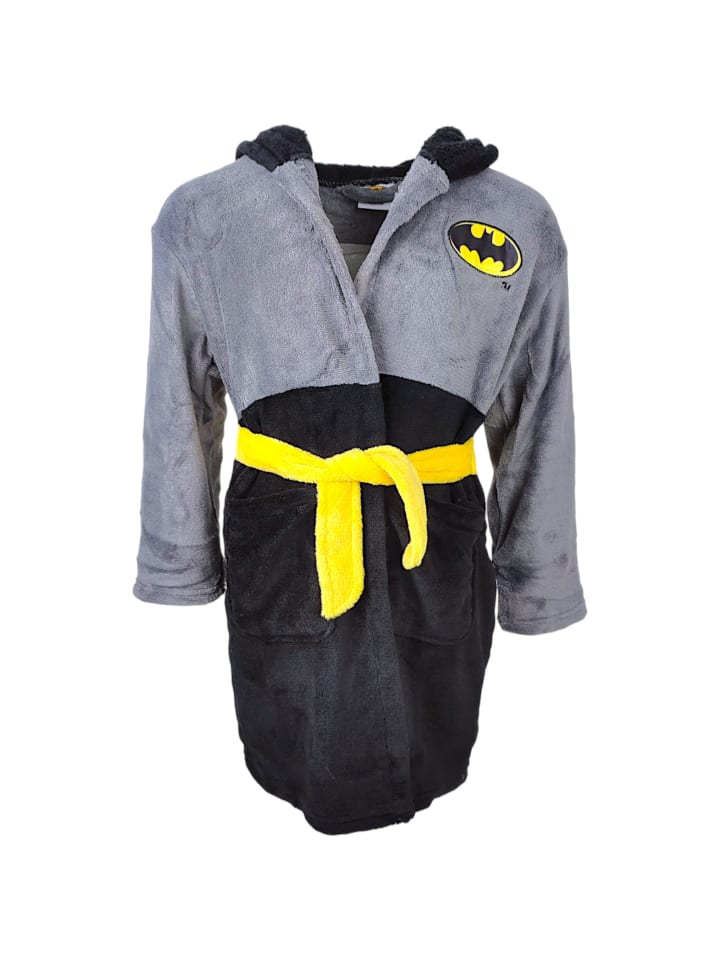Batman Детский банный халат с капюшоном и изображением Бэтмена, выполненный в черно-серых тонах
Batman Детский банный халат с капюшоном и изображением Бэтмена, выполненный в черно-серых тонах