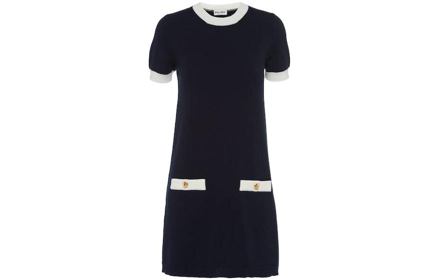 Платье Miu Miu с короткими рукавами, темно-синий
Платье Miu Miu с короткими рукавами, темно-синий