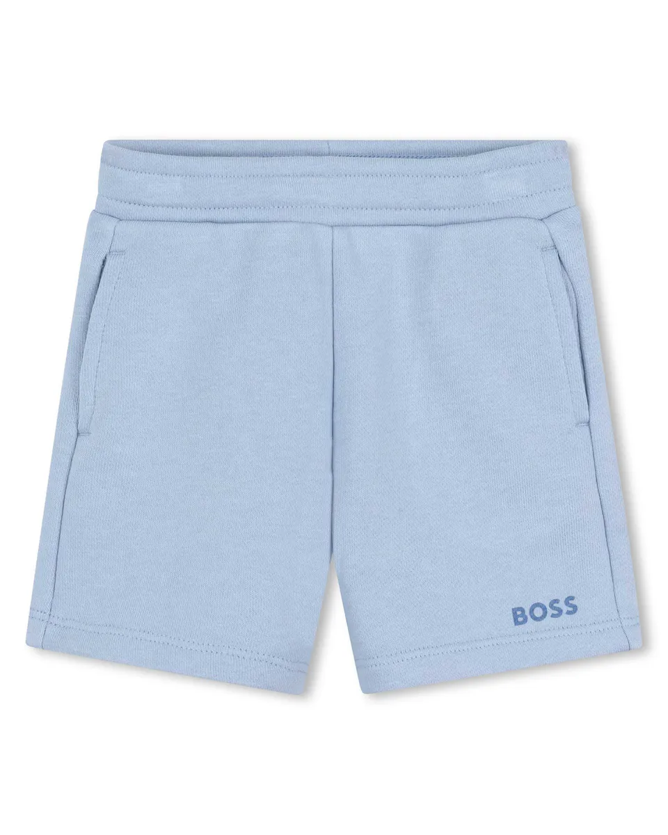 Шорты-бермуды для мальчика с эластичной талией и карманами BOSS Kidswear, светло-голубой
Шорты-бермуды для мальчика с эластичной талией и карманами BOSS Kidswear, светло-голубой