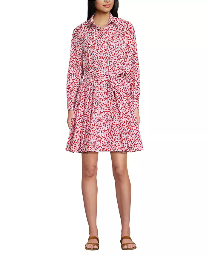 Женское платье из поплина с пуговицами спереди и годе Lands' End, белый
Женское платье из поплина с пуговицами спереди и годе Lands' End, белый