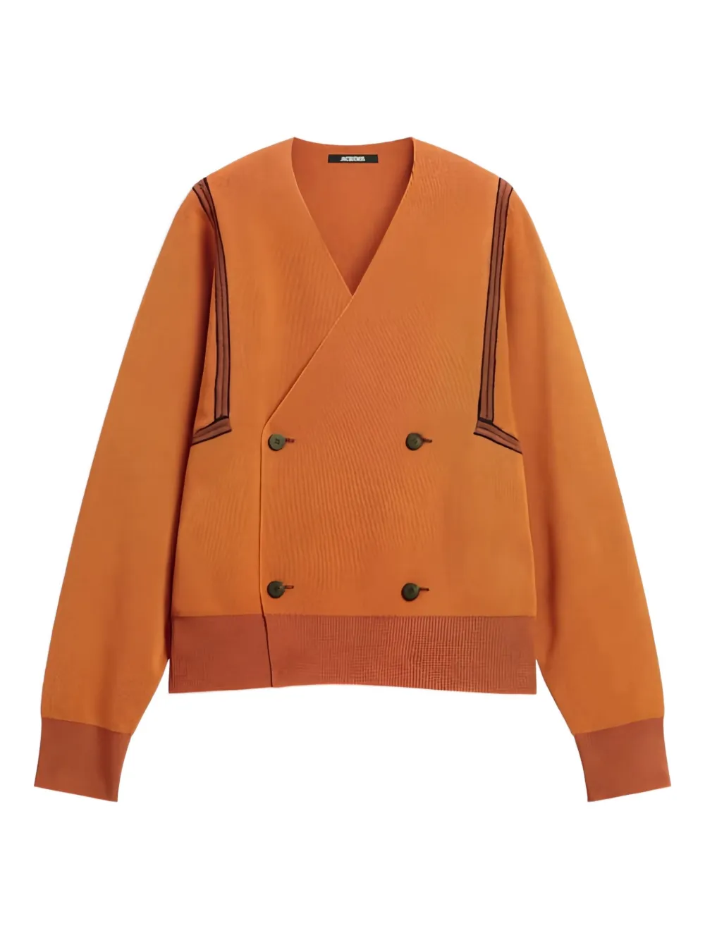 Двубортный полосатый кардиган JACQUEMUS, оранжевый
Двубортный полосатый кардиган JACQUEMUS, оранжевый