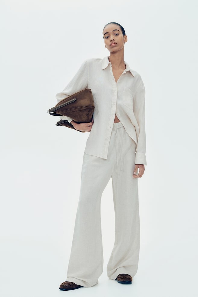 Брюки из смеси льна H&M, бежевый
Брюки из смеси льна H&M, бежевый