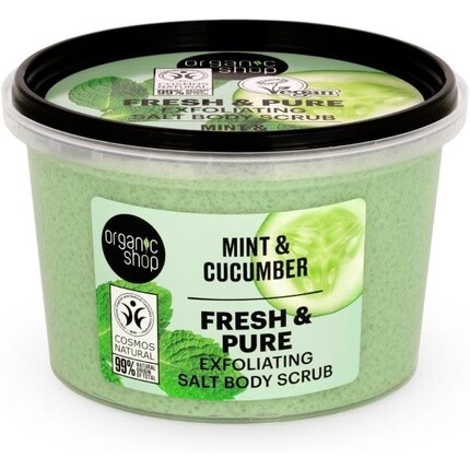 Organic Shop Fresh & Pure Отшелушивающий солевой скраб для тела Мята и огурец 250 мл 250 г Caseeto
Organic Shop Fresh & Pure Отшелушивающий солевой скраб для тела Мята и огурец 250 мл 250 г Caseeto
