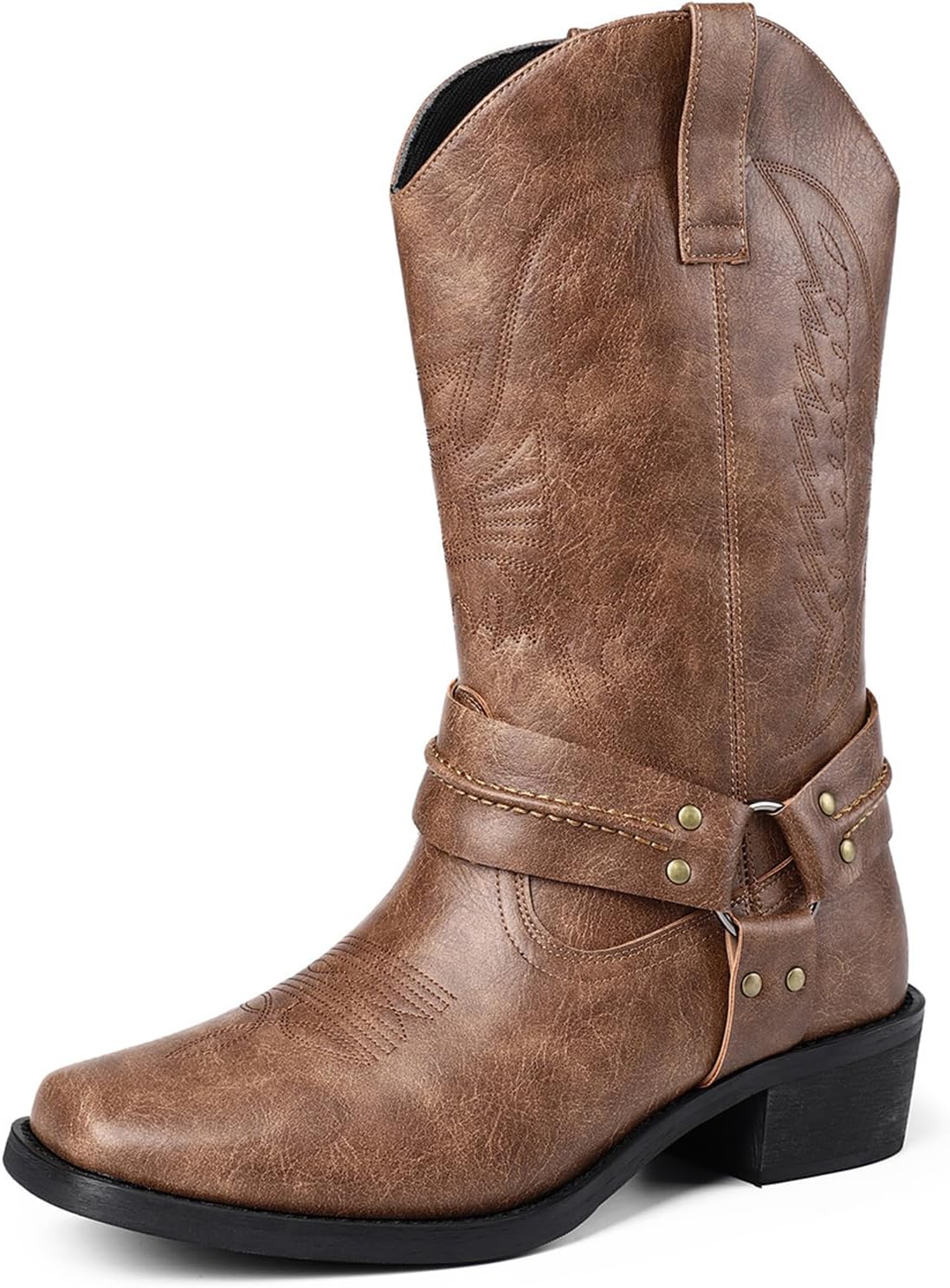 Мужские ковбойские сапоги Abborora с пряжкой, широкие по голенищу, квадратный носок, вестерн, коричневый
Мужские ковбойские сапоги Abborora с пряжкой, широкие по голенищу, квадратный носок, вестерн, коричневый