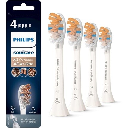 Sonicare Genuine A3 Premium All-in-One сменная головка электрической зубной щетки Sonicare сменные головки щетки белого цвета модель HX9094/10 Philips
Sonicare Genuine A3 Premium All-in-One сменная головка электрической зубной щетки Sonicare сменные головки щетки белого цвета модель HX9094/10 Philips