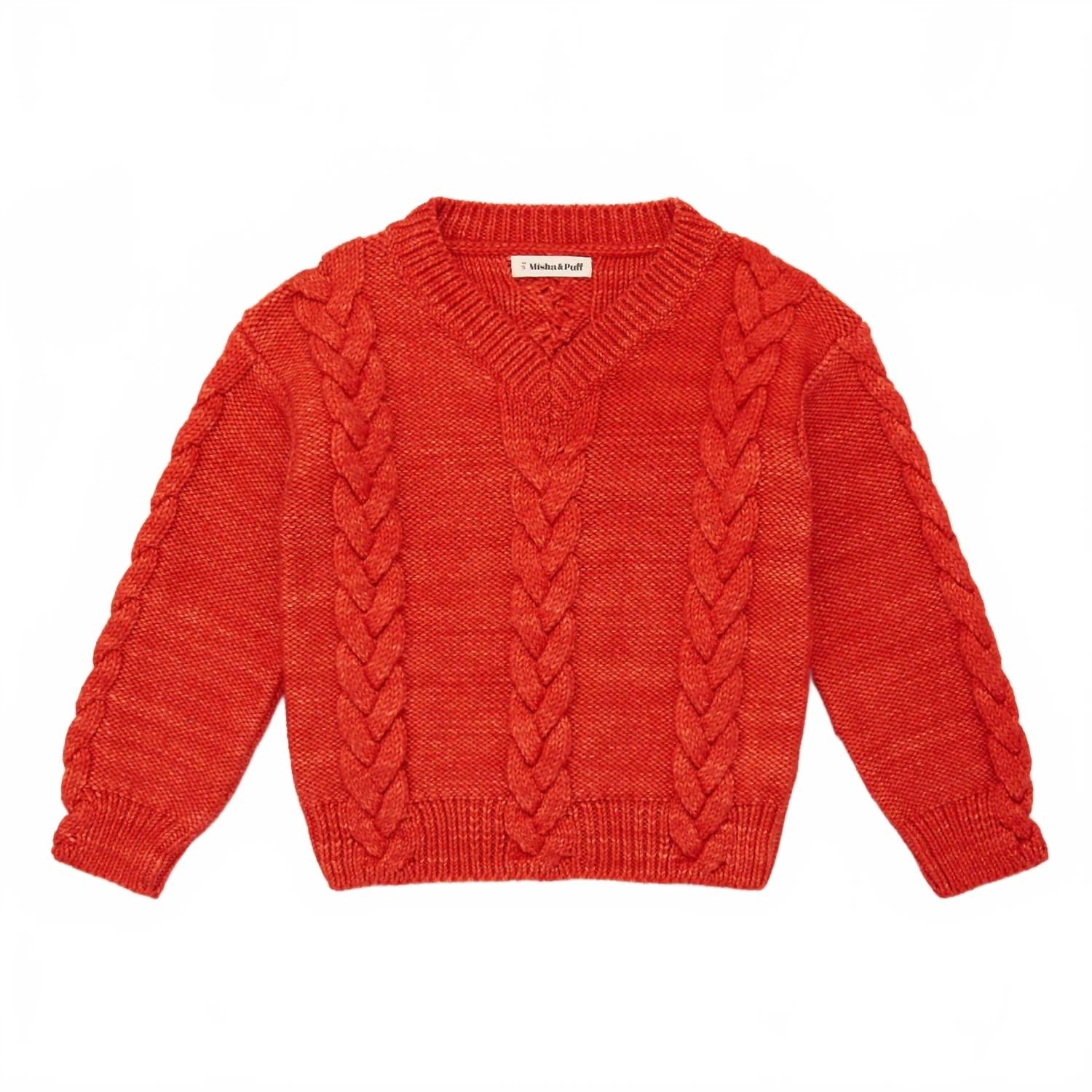 Детский свитер с косами в красном пламени Misha & Puff
Детский свитер с косами в красном пламени Misha & Puff