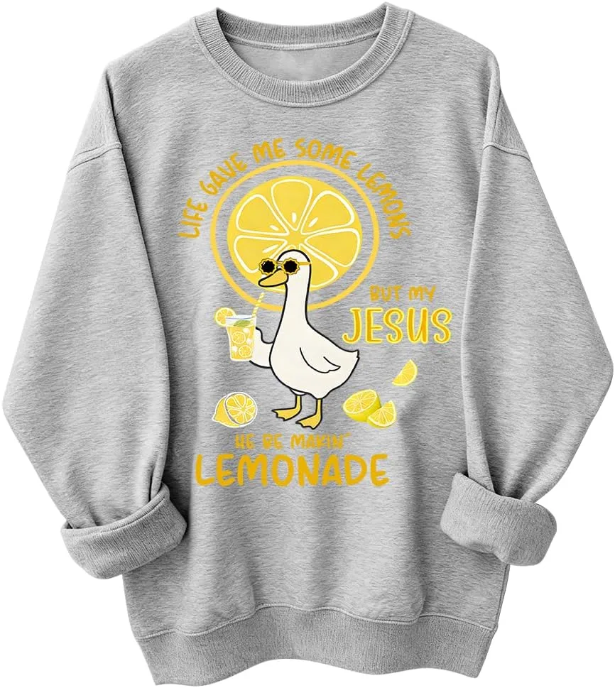 Толстовка с принтом "Life Gave Me Lemons But My Jesus Makes Lemonade", Christian Faith Duck Woati
Толстовка с принтом "Life Gave Me Lemons But My Jesus Makes Lemonade", Christian Faith Duck Woati