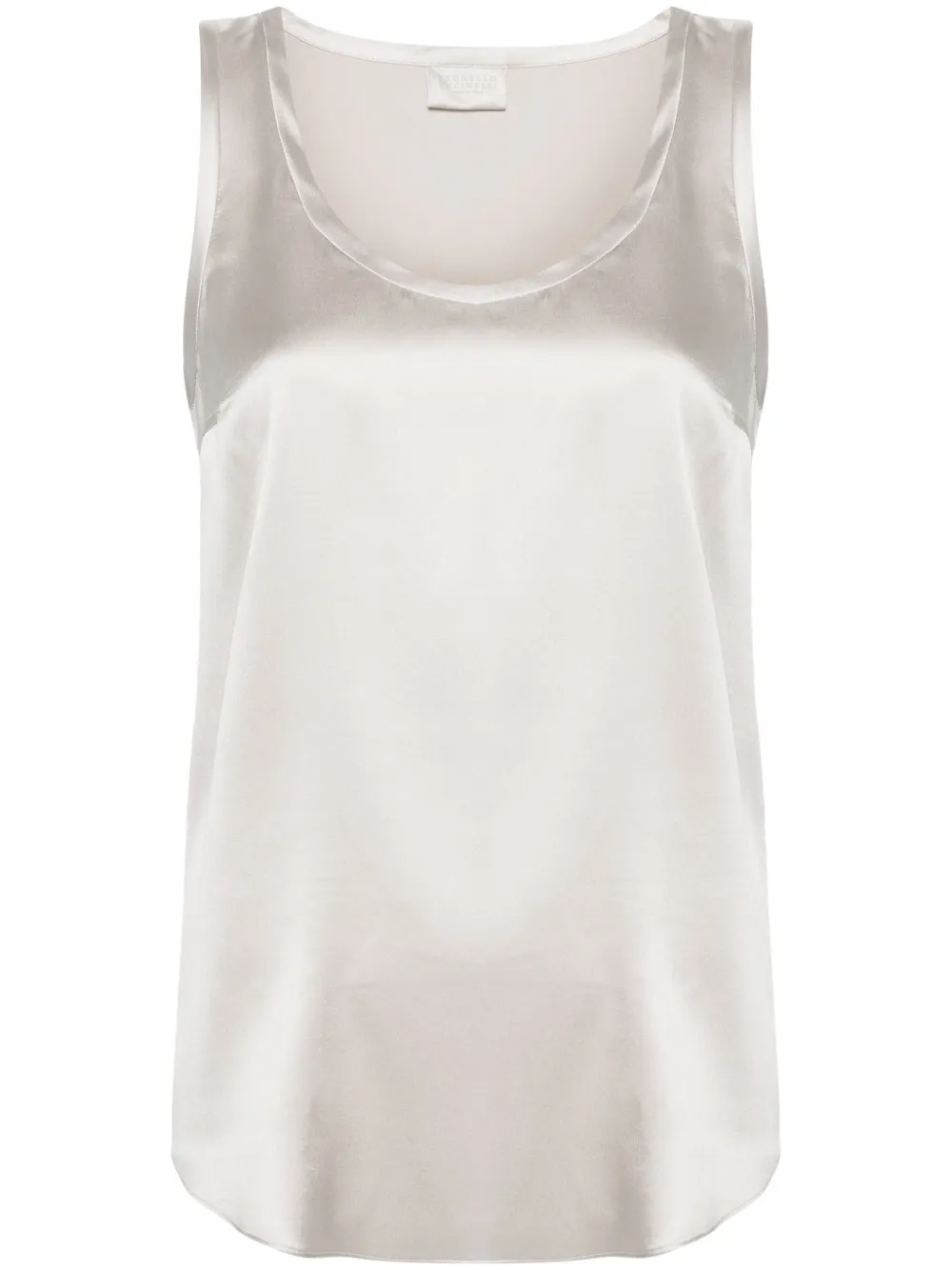 Атласный топ Brunello Cucinelli, серый
Атласный топ Brunello Cucinelli, серый