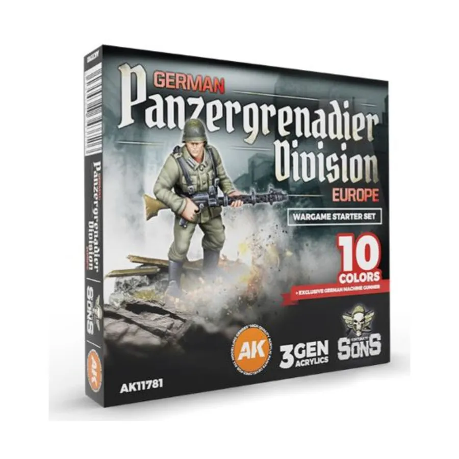 Стартовый набор немецкой танково-гренадерской дивизии «Европейская военная игра», 3rd Gen Acrylic Paint Sets