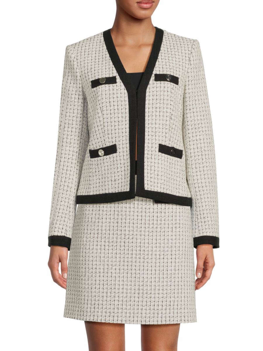 Твидовый пиджак с контрастной отделкой Karl Lagerfeld Paris, черный мульти
Твидовый пиджак с контрастной отделкой Karl Lagerfeld Paris, черный мульти