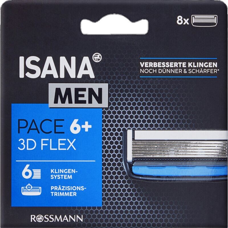 Бритвенные лезвия Pace 6+ ISANA, 8 шт.
Бритвенные лезвия Pace 6+ ISANA, 8 шт.
