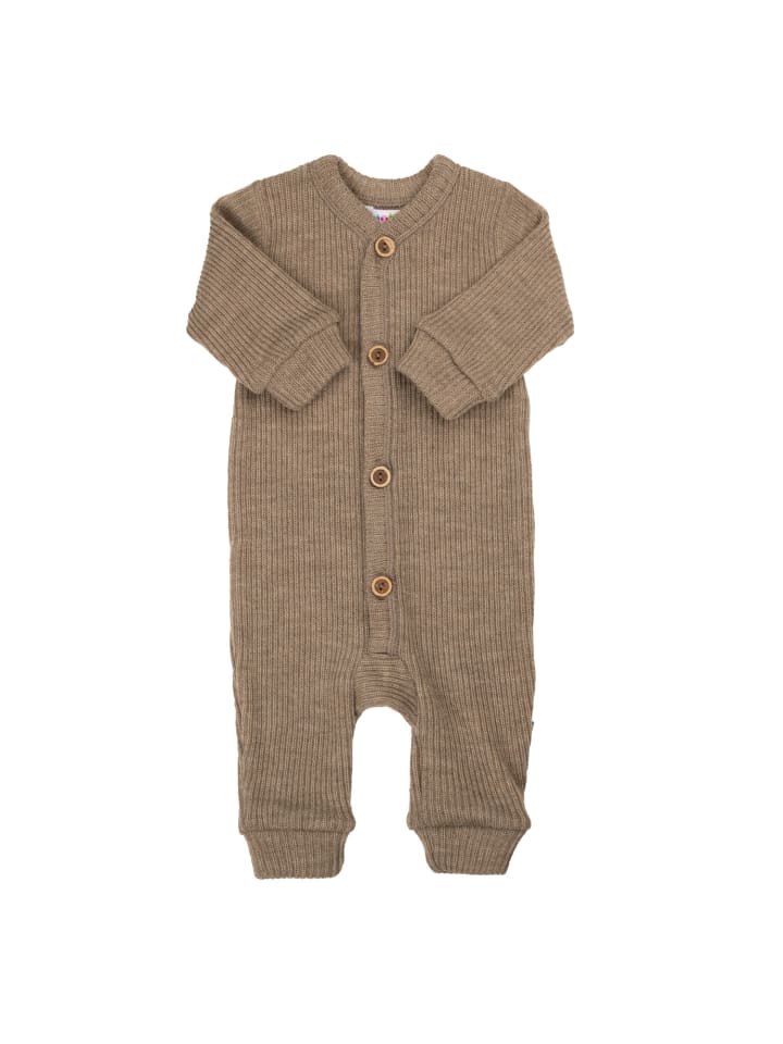 Комбинезон из мериносовой шерсти в рубчик бежевого цвета Joha
Комбинезон из мериносовой шерсти в рубчик бежевого цвета Joha