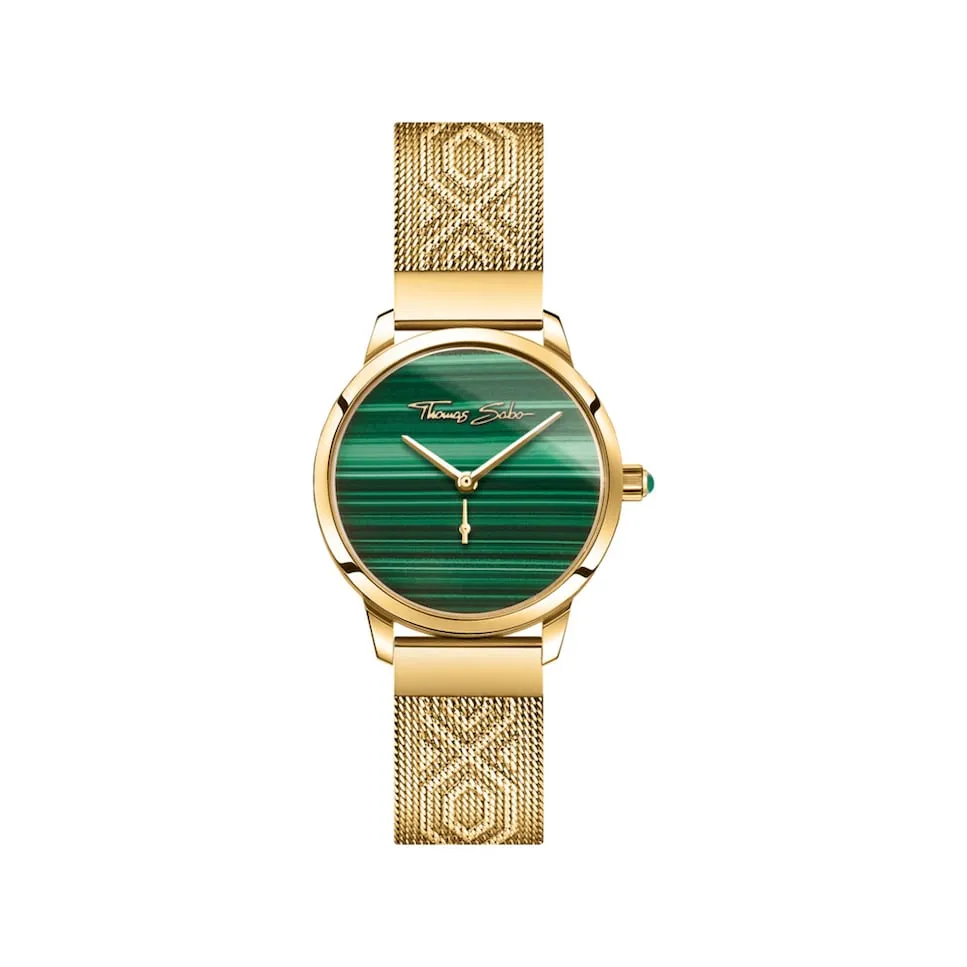 Женские часы Garden Spirit из стали с малахитовым циферблатом Thomas Sabo, золото
Женские часы Garden Spirit из стали с малахитовым циферблатом Thomas Sabo, золото