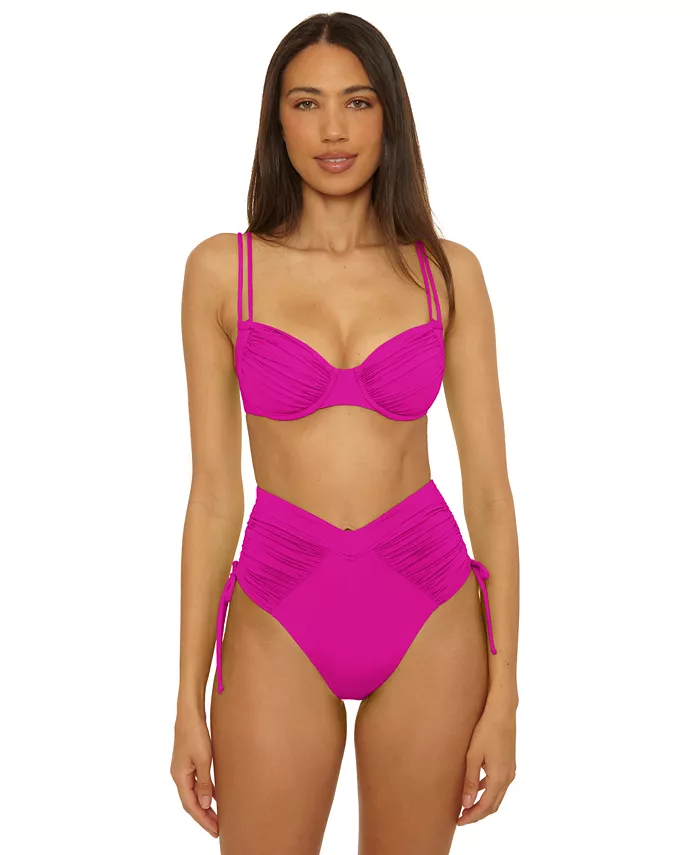 Женский бикини-топ на косточках с цветовым кодом и сборчатые плавки с высокой талией Becca, розовый
Женский бикини-топ на косточках с цветовым кодом и сборчатые плавки с высокой талией Becca, розовый