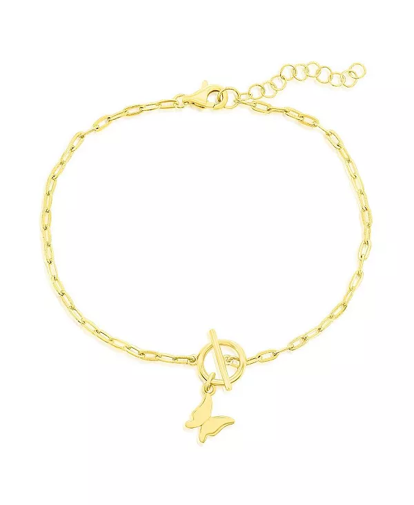 Браслет-Скрепка с подвеской-бабочкой из стерлингового серебра Simona, gold
Браслет-Скрепка с подвеской-бабочкой из стерлингового серебра Simona, gold