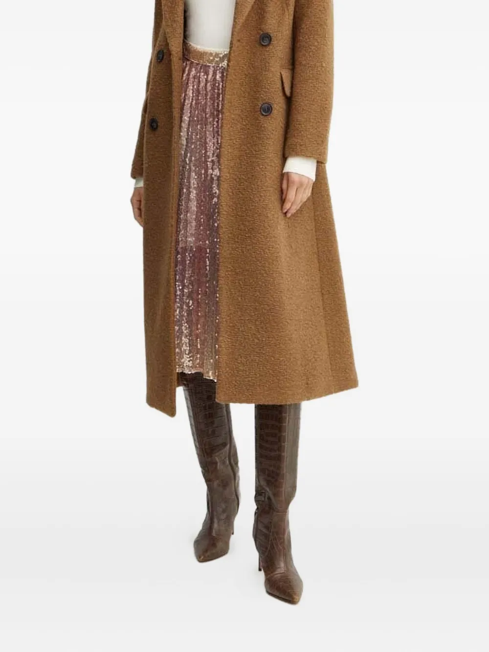 Плиссированная юбка миди с пайетками Silvian Heach, розовый 
Плиссированная юбка миди с пайетками Silvian Heach, розовый